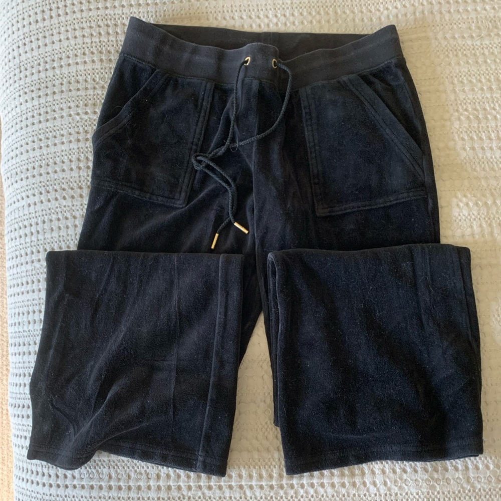 Juicy Couture Velour Black Track Pants